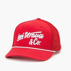 Levi’s Embroidered Flex Fit Trucker Hat in Red